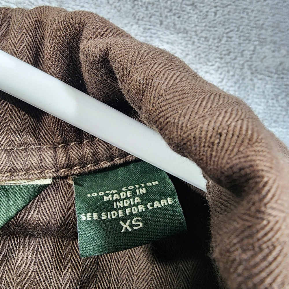 Vintage Eddie Bauer Jacket Womens XS Brown Herringbone Cotton Utility Military - Picture 6 of 13